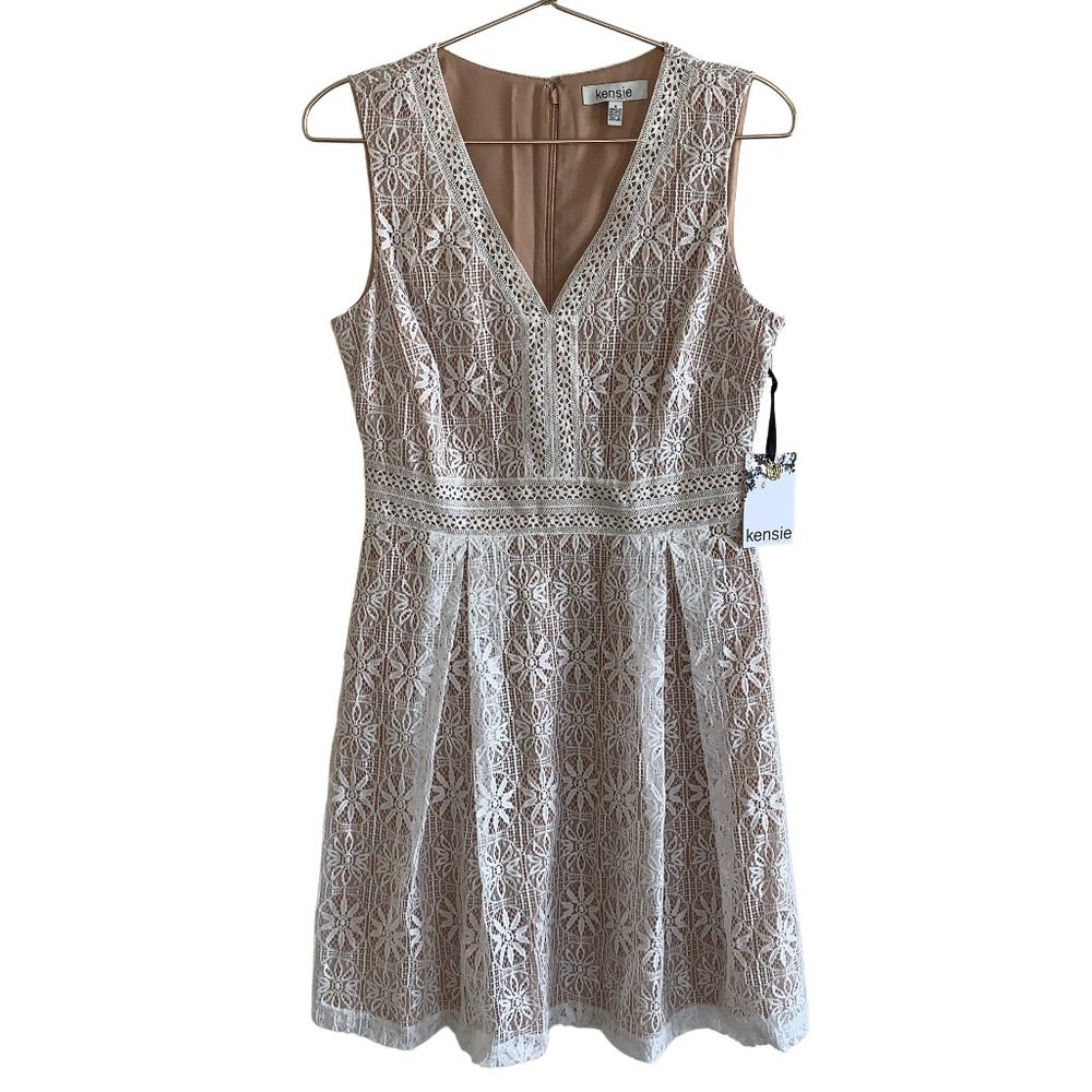 Kensie V-neck Lace Mini Cocktail Dress